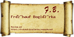 Frühauf Boglárka névjegykártya